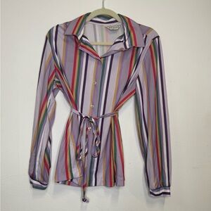 Vibrant Striped Button Down Shirt